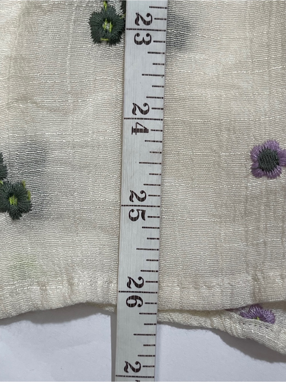 Figueroa & Flower Embroidered Boho Tiered Blouse Ivory Rayon M - Picture 3 of 9